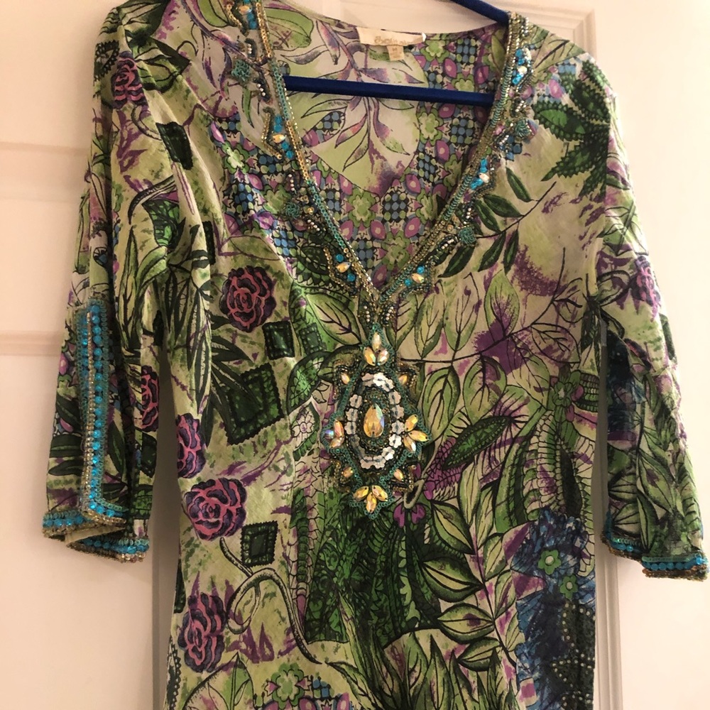 Jeweled beach cover up- runs small